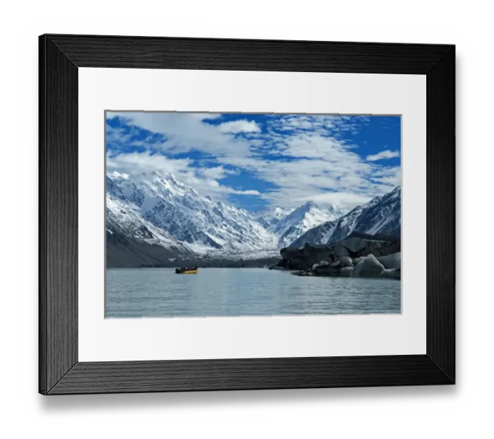 Framed Print : New Zealand; South Island. Raft on the Tasman Glacier Terminal Lake Framed Print : New Zealand; South Island. Raft on the Tasman Glacier Terminal Lake