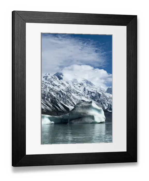 Framed Print : New Zealand; South Island. Large icebergs on Tasman Glacier Terminal Lake