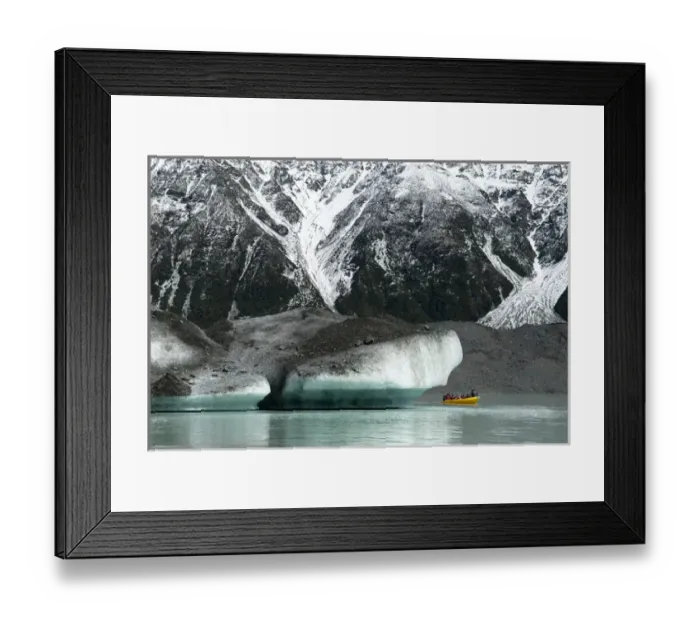 Framed Print : New Zealand; South Island. Raft on the Tasman Glacier Terminal Lake Framed Print : New Zealand; South Island. Raft on the Tasman Glacier Terminal Lake