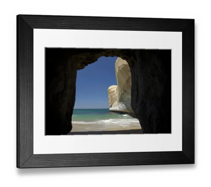 Framed Print : Sea cave, beach and cliffs, Tunnel Beach, Dunedin, South Island, New Zealand Framed Print : Sea cave, beach and cliffs, Tunnel Beach, Dunedin, South Island, New Zealand