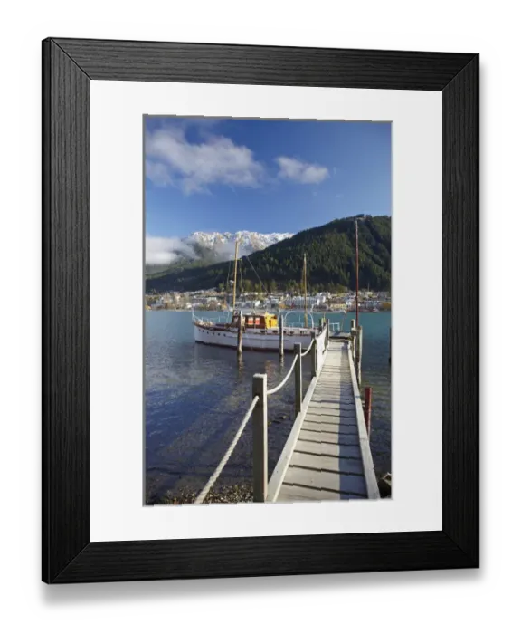 Framed Print : Jetty, Queenstown Bay, Queenstown, South Island, New Zealand