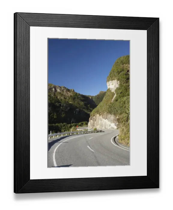 Framed Print : State Highway Six at Ten Mile Creek north of Greymouth, West Coast, South Island Framed Print : State Highway Six at Ten Mile Creek north of Greymouth, West Coast, South Island