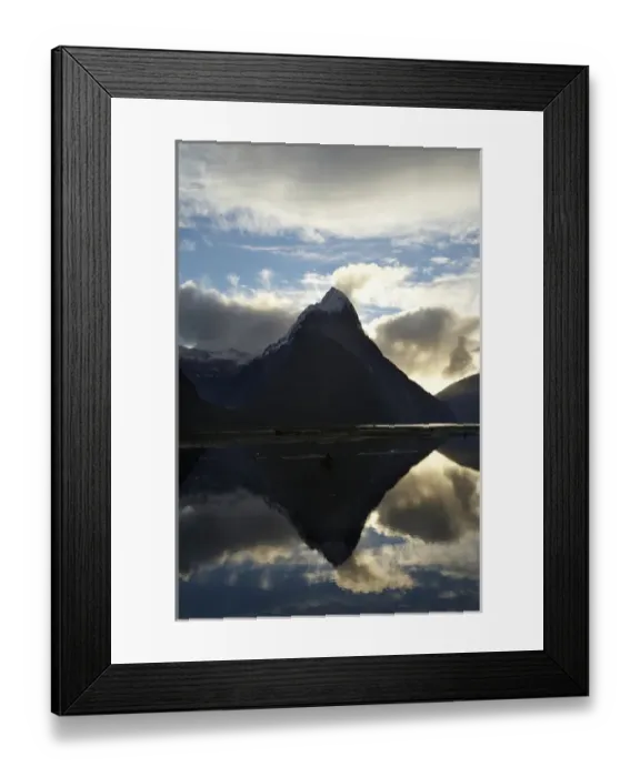 Framed Print : Late light on Mitre Peak, Milford Sound, Fiordland National Park, South Island, New Framed Print : Late light on Mitre Peak, Milford Sound, Fiordland National Park, South Island, New