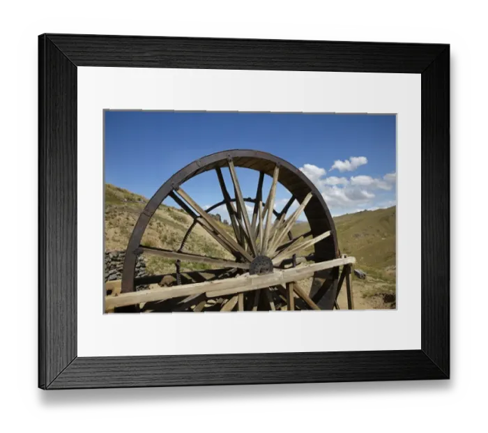 Framed Print : Historic Waterwheel, Young Australian Gold Mine, Carrick Range, near Bannockburn Framed Print : Historic Waterwheel, Young Australian Gold Mine, Carrick Range, near Bannockburn
