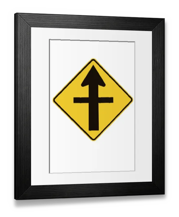 Framed Print : Crossing Road Sign, New Zealand