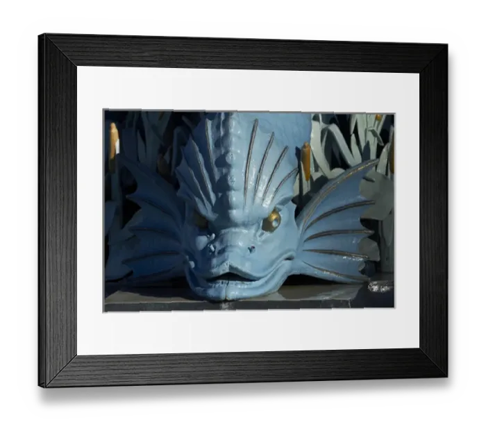 Framed Print : Fish sculpture on Peacock Fountain, Botanic Gardens, Christchurch, Canterbury, South Island