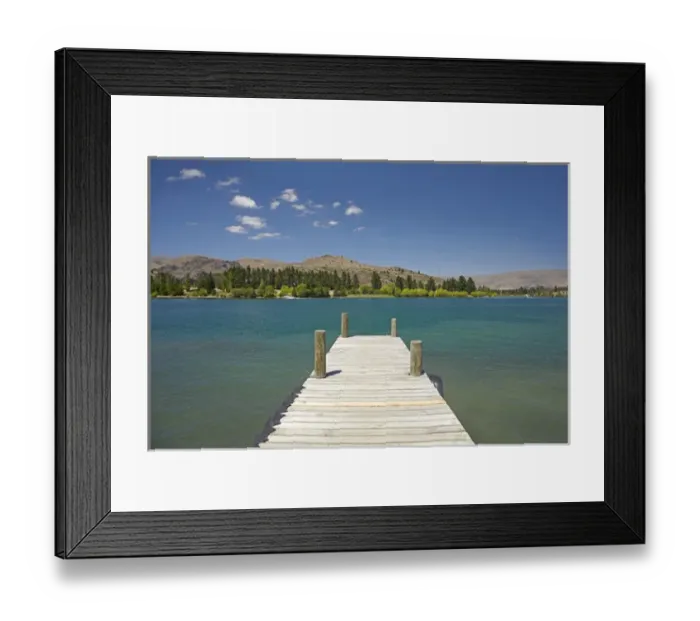 Framed Print : Jetty, Lake Dunstan, Cromwell, Central Otago, South Island, New Zealand