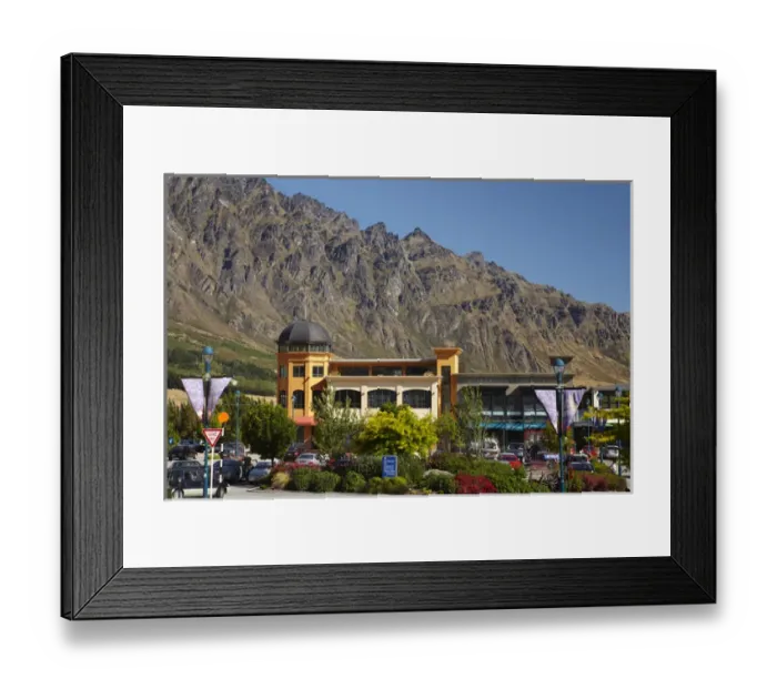 Framed Print : Remarkables Park Shopping Centre, Frankton, and The Remarkables, Queenstown, Otago