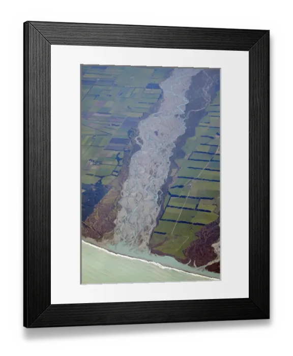 Framed Print : Rakaia River, and Canterbury Plains, Canterbury, South Island, New Zealand - aerial Framed Print : Rakaia River, and Canterbury Plains, Canterbury, South Island, New Zealand - aerial