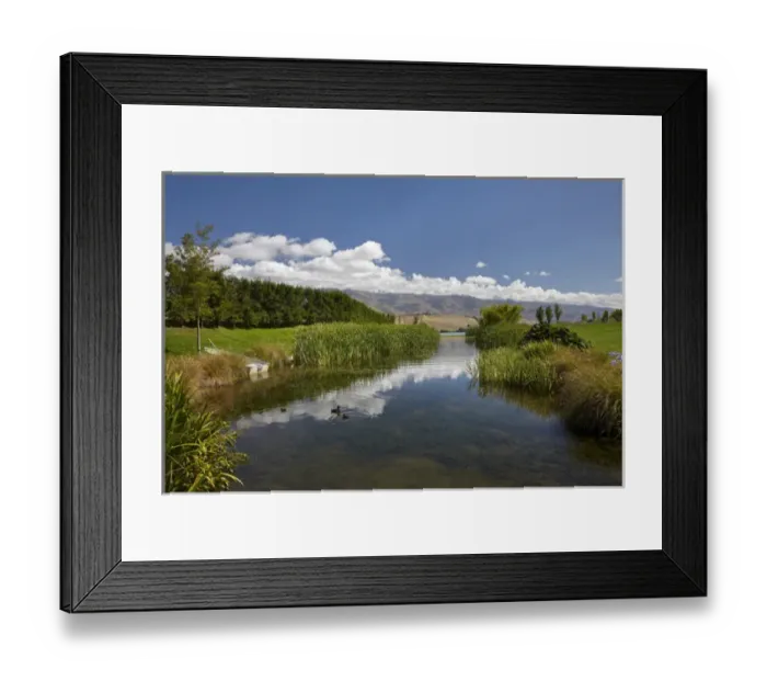 Framed Print : Pond at Northburn Vineyard, Central Otago, South Island, New Zealand Framed Print : Pond at Northburn Vineyard, Central Otago, South Island, New Zealand