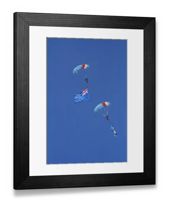 Framed Print : RNZAF Sky Divers, Warbirds over Wanaka, Wanaka, South Island, New Zealand Framed Print : RNZAF Sky Divers, Warbirds over Wanaka, Wanaka, South Island, New Zealand