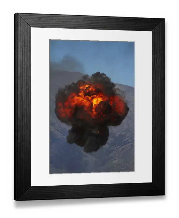Framed Print : Controlled Explosions at Warbirds Over Wanaka Airshow, Otago, South Island, New Zealand
