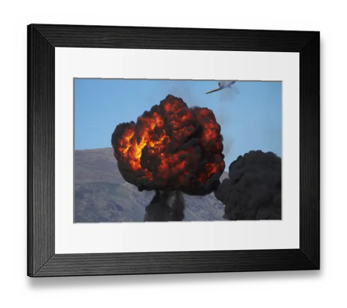 Framed Print : Controlled Explosion at Warbirds Over Wanaka Airshow, Otago, South Island, New Zealand Framed Print : Controlled Explosion at Warbirds Over Wanaka Airshow, Otago, South Island, New Zealand