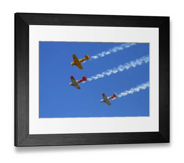 Framed Print : Aerobatic display by North American Harvards, or T-6 Texans, or SNJs Framed Print : Aerobatic display by North American Harvards, or T-6 Texans, or SNJs