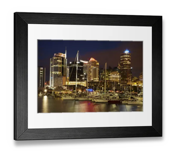 Framed Print : Central Business District and Viaduct Harbour, Auckland, North Island, New Zealand