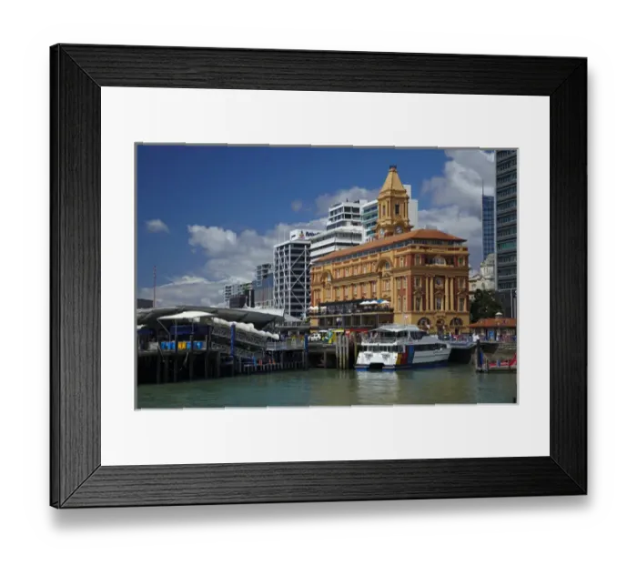 Framed Print : Auckland Ferry Terminal, and historic Ferry Building, Auckland waterfront, North Island