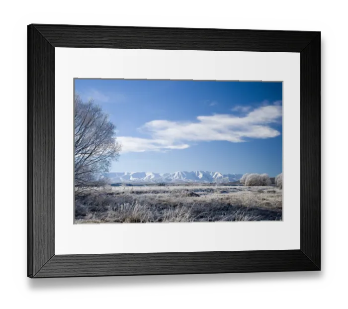 Framed Print : New Zealand, South Island, Central Otago, near Oturehua, Hoar Frost and Farmland Framed Print : New Zealand, South Island, Central Otago, near Oturehua, Hoar Frost and Farmland