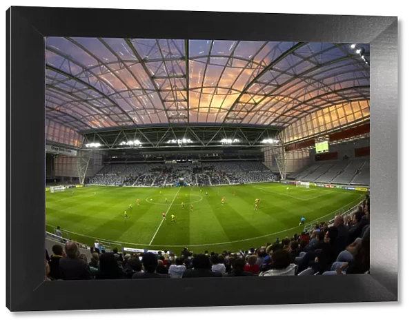 Football game, Forsyth Barr Stadium, Dunedin, South Island, New Zealand - fisheye
