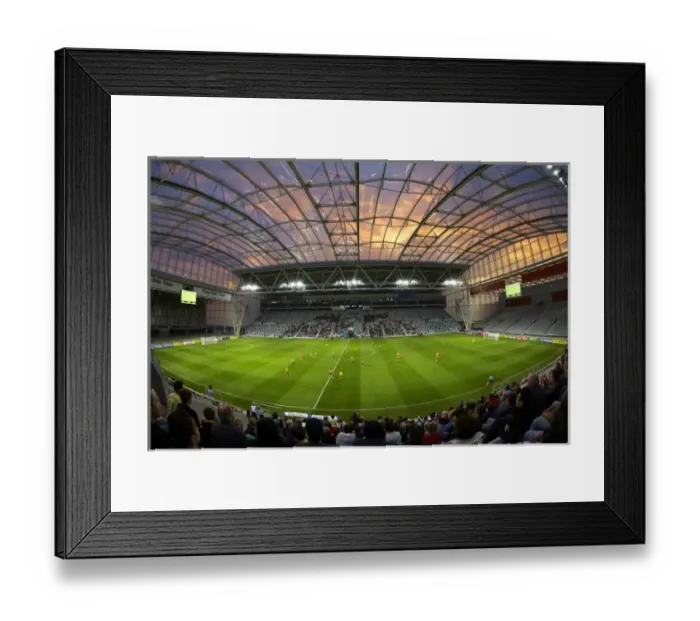Framed Print : Football game, Forsyth Barr Stadium, Dunedin, South Island, New Zealand - fisheye Framed Print : Football game, Forsyth Barr Stadium, Dunedin, South Island, New Zealand - fisheye
