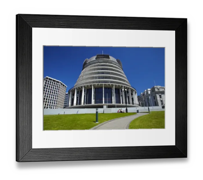 Framed Print : The Beehive, Parliament Buildings, Wellington, North Island, New Zealand