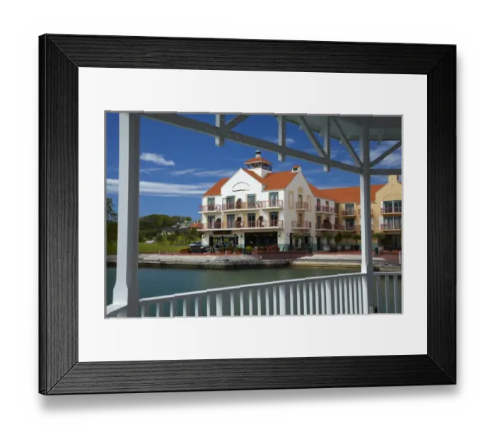 Framed Print : View of Gulf Harbour from rotunda, Whangaparaoa Peninsula, north of Auckland, North Island