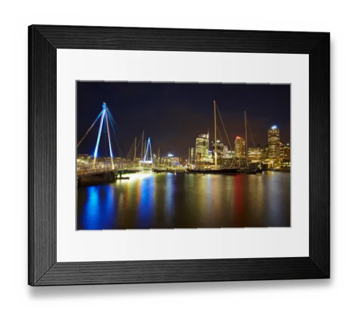 Framed Print : Wynyard Crossing bridge and Central Business District, Auckland waterfront, North Island, New Zealand Framed Print : Wynyard Crossing bridge and Central Business District, Auckland waterfront, North Island, New Zealand