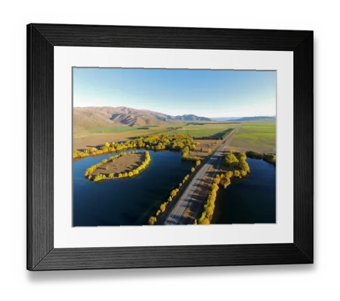 Framed Print : Wairepo Arm, State Highway 8, and Kellands Pond, Lake Ruataniwha, near Twizel, Mackenzie District Framed Print : Wairepo Arm, State Highway 8, and Kellands Pond, Lake Ruataniwha, near Twizel, Mackenzie District