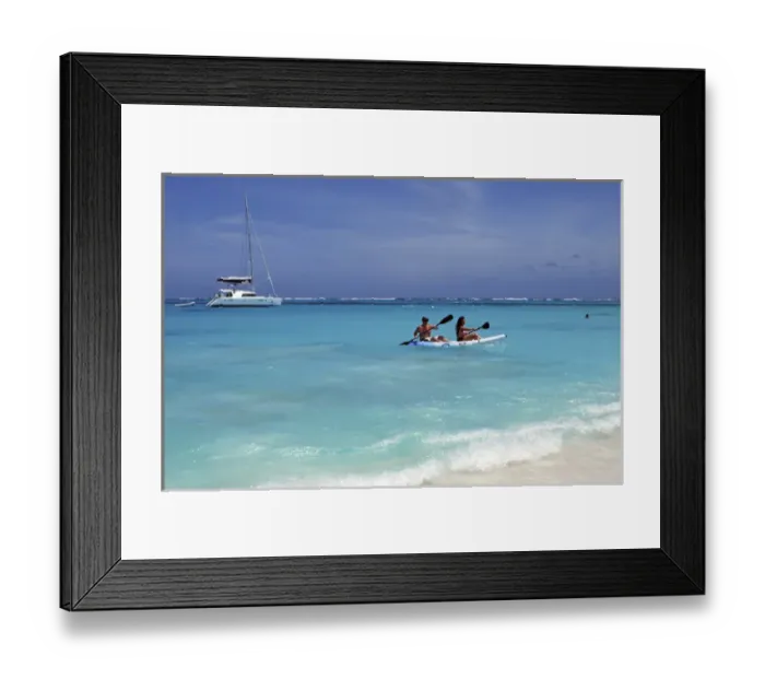 Framed Print : Kayaking the waters of Prickly Pear Island with Festiva Sailing Vacations (MR)