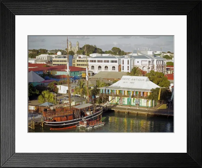 Framed Print : Americas, Caribbean, West Indies, Antigua and Barbuda. THe port of St John s Framed Print : Americas, Caribbean, West Indies, Antigua and Barbuda. THe port of St John s