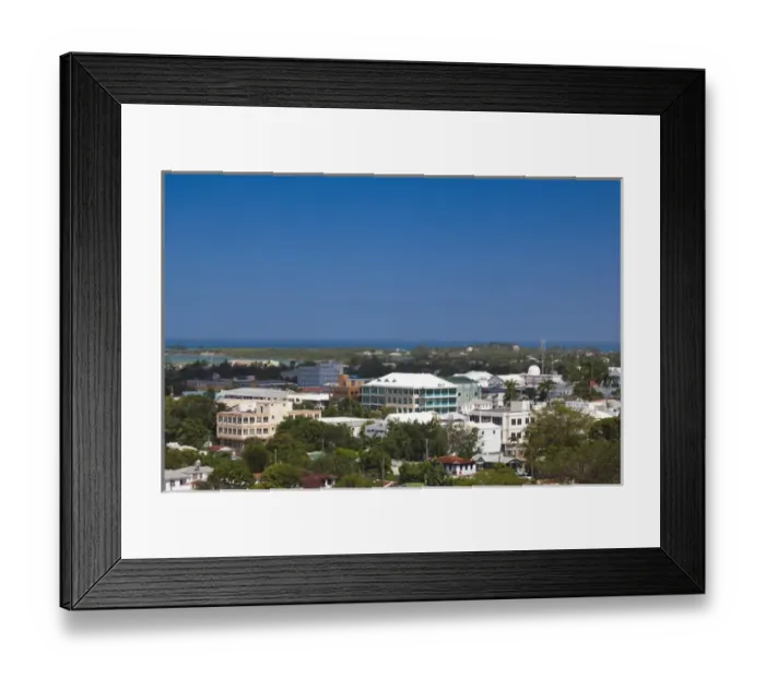 Framed Print : Antigua and Barbuda, Antigua, St. Johns, elevated city view Framed Print : Antigua and Barbuda, Antigua, St. Johns, elevated city view