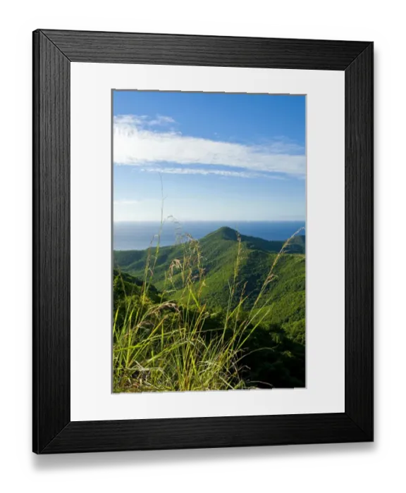 Framed Print : View of south west coast from Boggy Peak, Antigua, West Indies, Caribbean, Central Framed Print : View of south west coast from Boggy Peak, Antigua, West Indies, Caribbean, Central