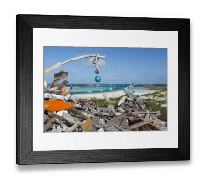 Framed Print : Bahamas, Exuma Island, Cays Land and Sea Park. Driftwood on top of Boo Boo Hill. Credit as Framed Print : Bahamas, Exuma Island, Cays Land and Sea Park. Driftwood on top of Boo Boo Hill. Credit as