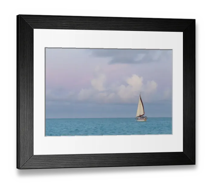 Framed Print : Bahamas, Exuma Island. Sailboat at sunset. Credit as: Don Paulson  /  Jaynes Gallery  /  DanitaDelimont