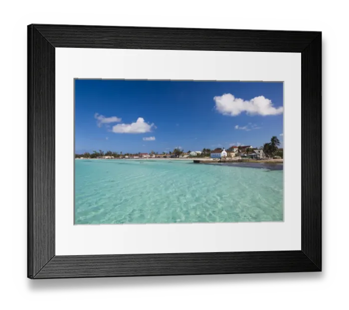 Framed Print : Bahamas, Eleuthera Island, Tarpum Bay, town beach