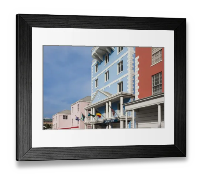 Framed Print : Bahamas, New Providence Island, Nassau, city buildings Framed Print : Bahamas, New Providence Island, Nassau, city buildings