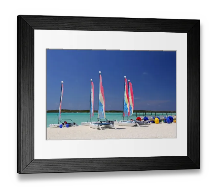 Framed Print : Caribbean, Bahamas, Castaway Cay. Sailing rentals at Castaway Cay