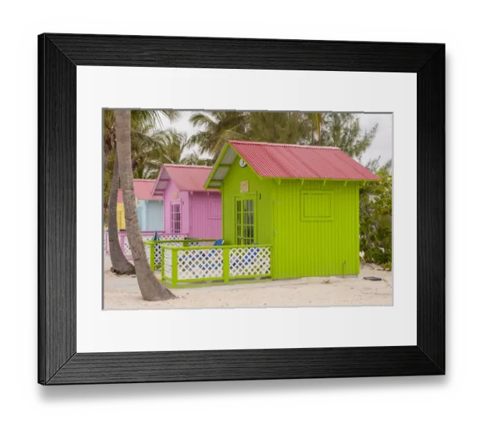 Framed Print : Bahamas, Eleuthera, Princess Cays, beach bungalow