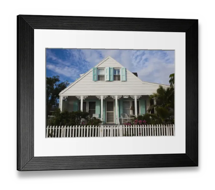 Framed Print : Bahamas, Eleuthera Island, Harbour Island, Dunmore Town, Colonial-era house along