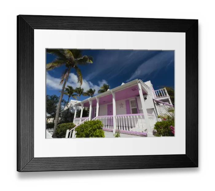 Framed Print : Bahamas, Eleuthera Island, Harbour Island, Dunmore Town, Colonial-era house along