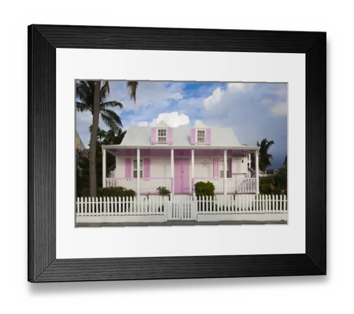 Framed Print : Bahamas, Eleuthera Island, Harbour Island, Dunmore Town, Colonial-era house along Framed Print : Bahamas, Eleuthera Island, Harbour Island, Dunmore Town, Colonial-era house along