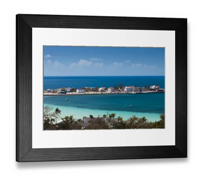 Framed Print : Bahamas, Eleuthera Island, Governors Harbour, elevated harbor view