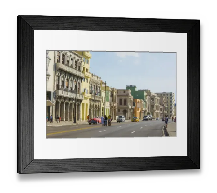 Framed Print : Havana Cuba main street at Capital with old colorful buildings and traffic Habana Framed Print : Havana Cuba main street at Capital with old colorful buildings and traffic Habana