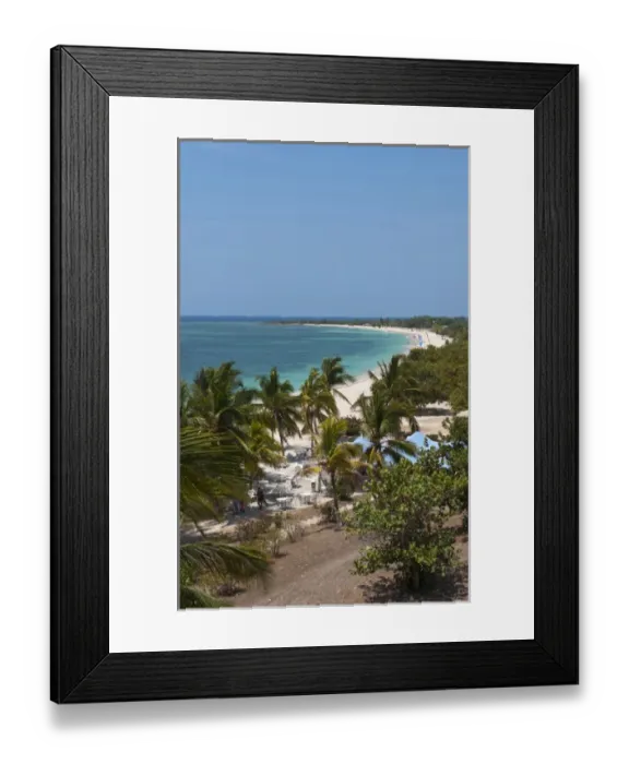 Framed Print : Trinidad Cuba beautiful sandy beach from above taken from the Hotel Ancon on