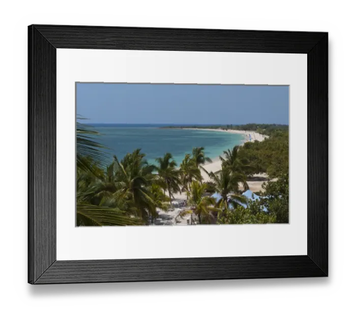 Framed Print : Trinidad Cuba beautiful sandy beach from above taken from the Hotel Ancon on