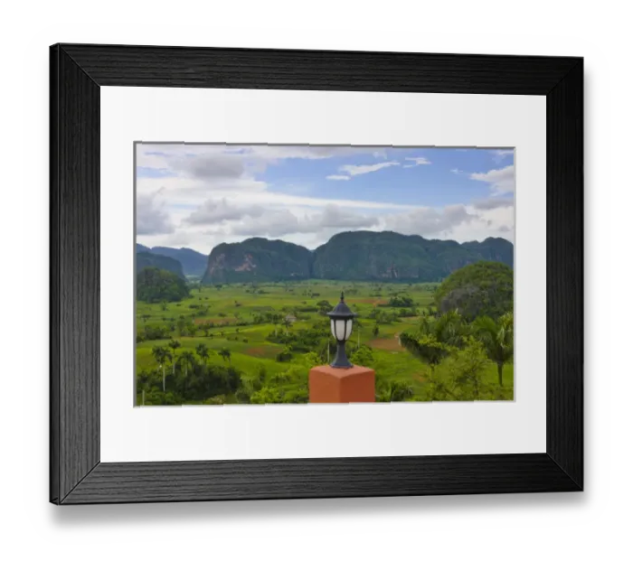 Framed Print : Limestone hill and farming land in Vinales valley, UNESCO World Heritage site, Cuba