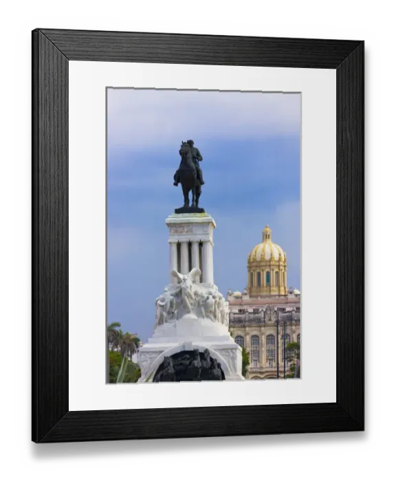 Framed Print : Monument to Antonio Maceo in Havana in the historic center, Capitol in the distance Framed Print : Monument to Antonio Maceo in Havana in the historic center, Capitol in the distance