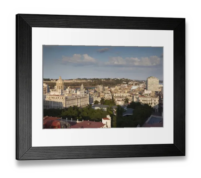 Framed Print : Cuba, Havana, elevated city view above Museo de la Revolucion and Havana Vieja, late