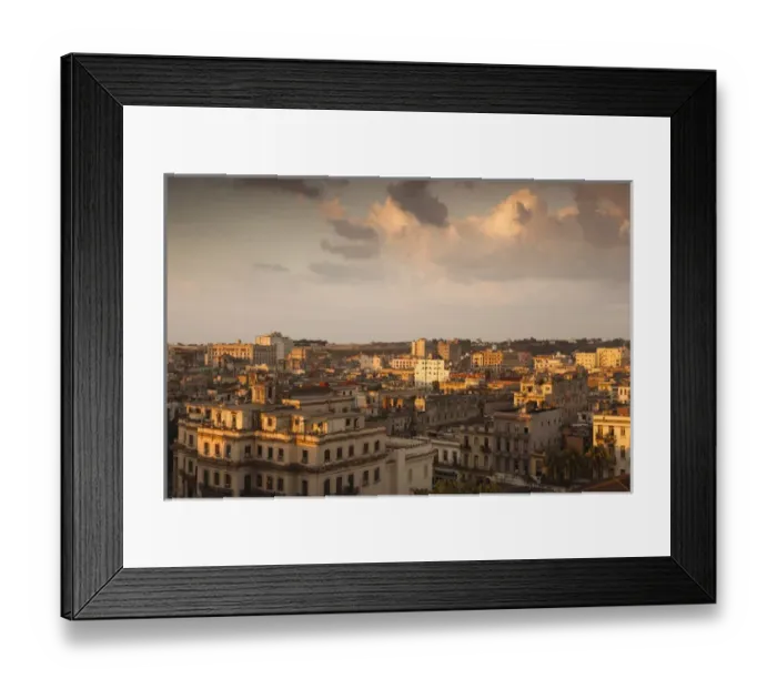 Framed Print : Cuba, Havana, Havana Vieja, elevated view of Old Havana buildings, sunset Framed Print : Cuba, Havana, Havana Vieja, elevated view of Old Havana buildings, sunset
