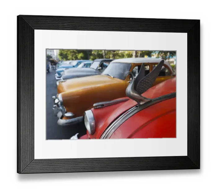 Framed Print : Cuba, Havana, Central Havana, Parque de la Fraternidad, old 1950s-era US cars Framed Print : Cuba, Havana, Central Havana, Parque de la Fraternidad, old 1950s-era US cars