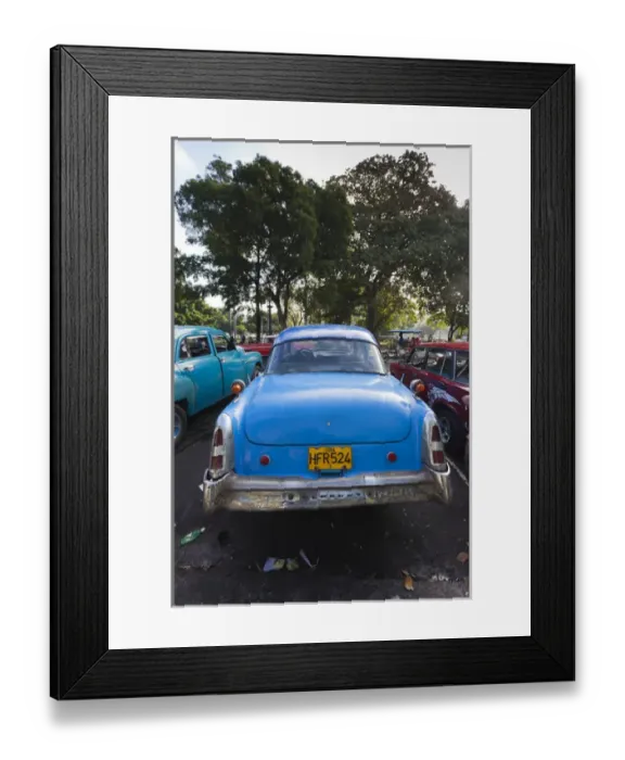 Framed Print : Cuba, Havana, Central Havana, Parque de la Fraternidad, old 1950s-era US cars Framed Print : Cuba, Havana, Central Havana, Parque de la Fraternidad, old 1950s-era US cars